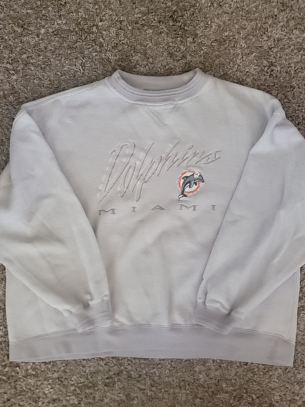 Vintage 1990’s Miami Dolphins Embroidered Crewneck Sweatshirt 2XL NFL VTG